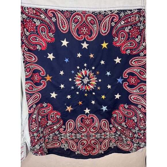 Free People Bandana Bandit Western Chambray Shirt - XS - Picture 6 of 9